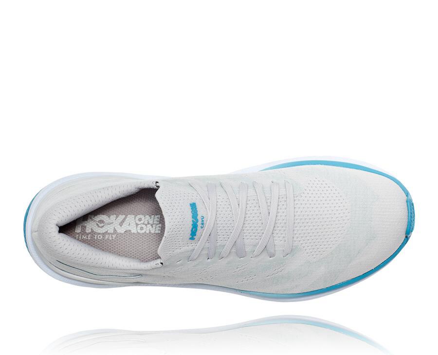 Hoka One One Hardloopschoenen Heren - Cavu 3 - Wit/Blauw - UL7431902